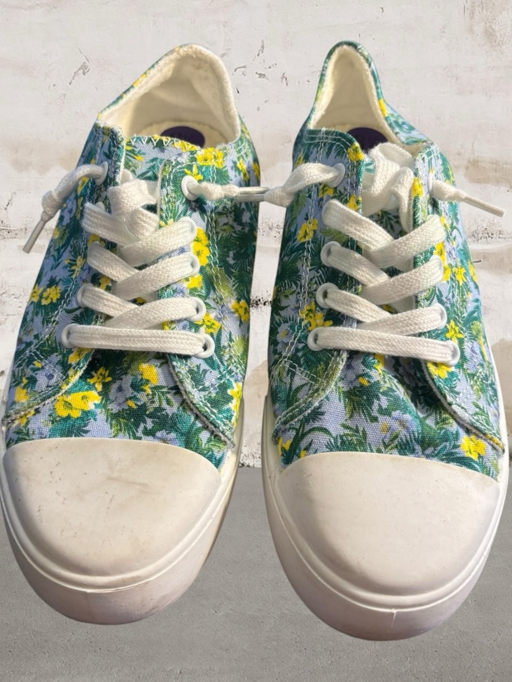 Tommy Bahama Floral Canvas Sneakers in Green, Yellow, White